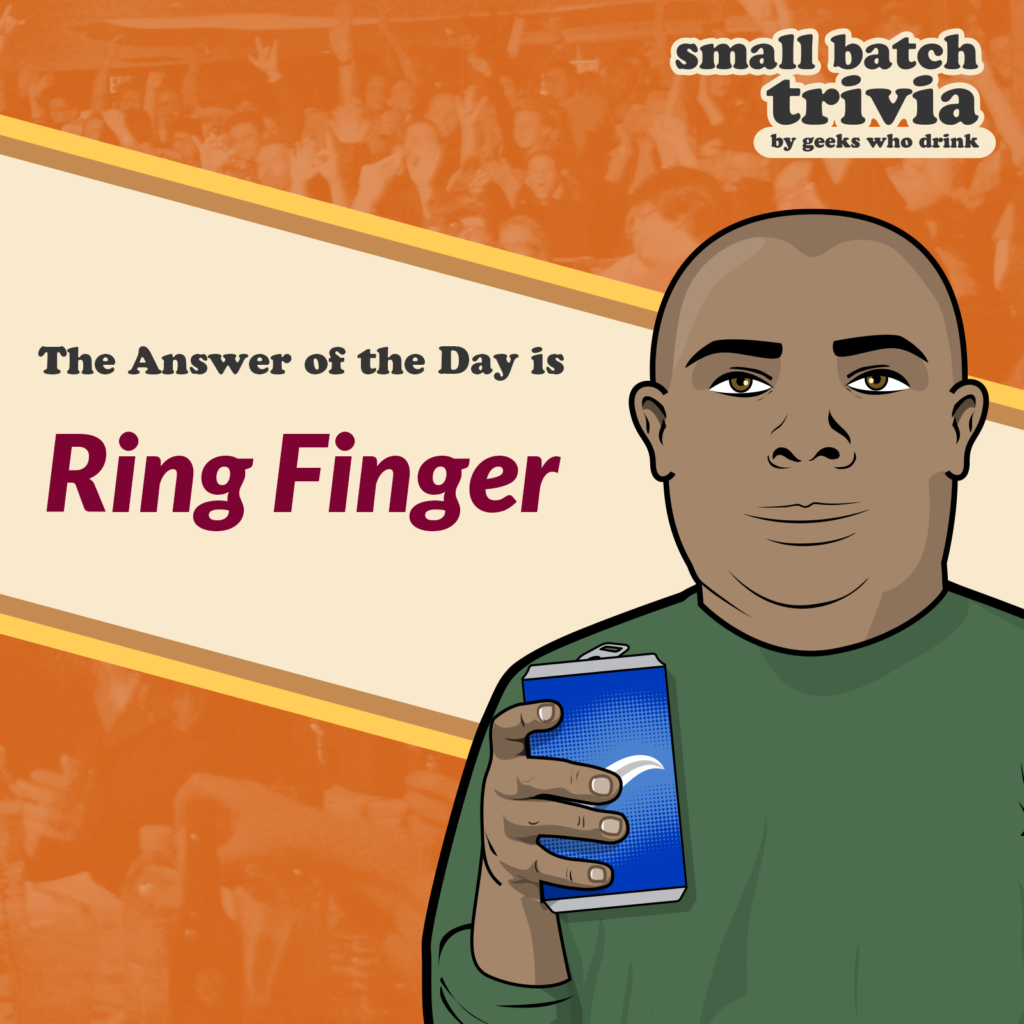 Small Batch Answer of the Day 2026-08-26: RING FINGER
