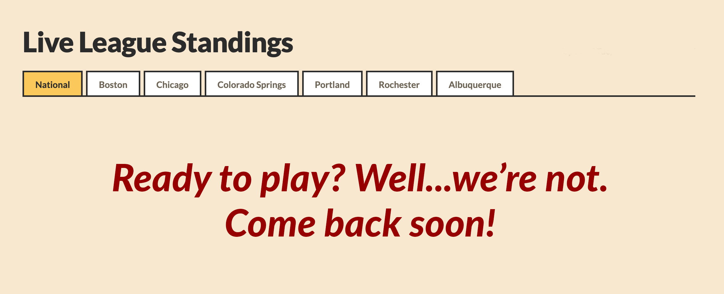 League Leaderboard — final standings coming soon